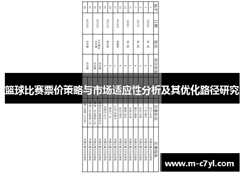 篮球比赛票价策略与市场适应性分析及其优化路径研究