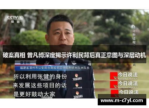 破案真相 曾凡博深度揭示许利民背后真正意图与深层动机
